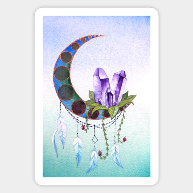 Amethyst Moon Sticker by sarahburnsstudio